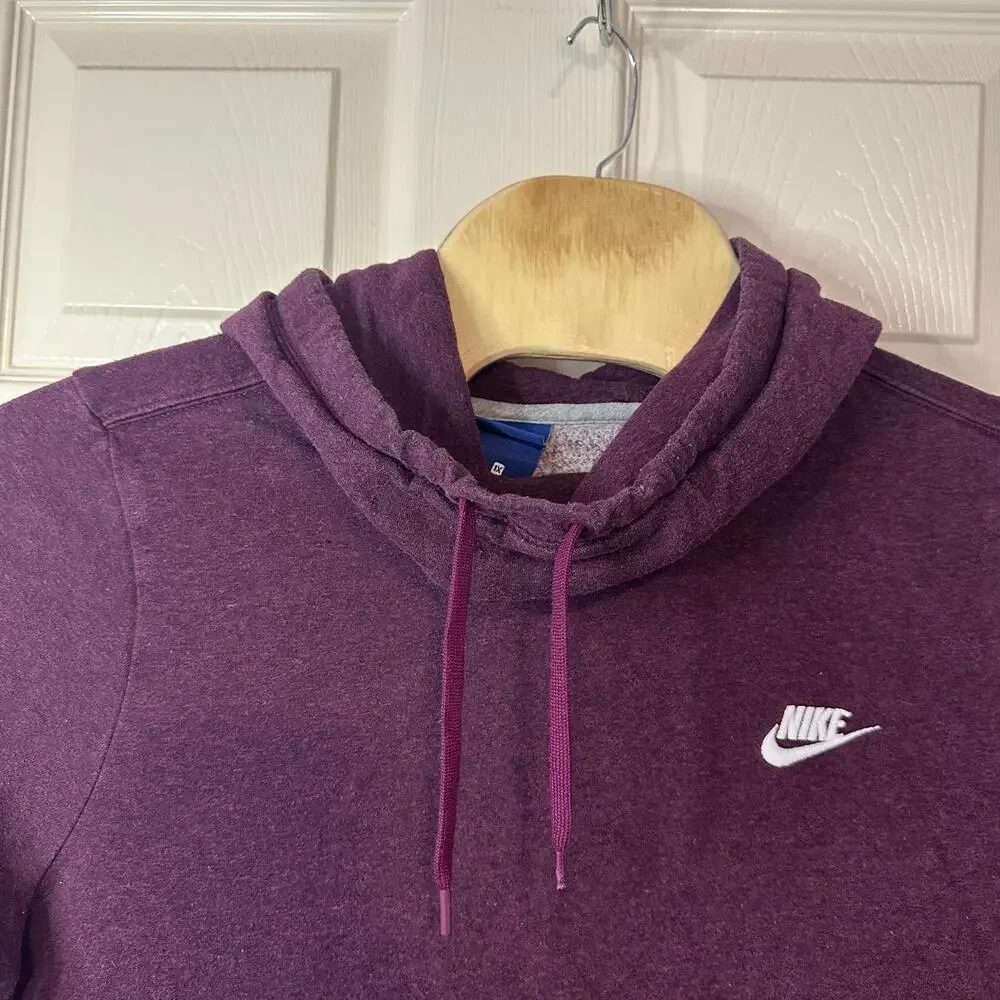 Nike Pullover Cowl Funnel Neck Hoodie Size 1X‎ Purple Burgundy Sporty Casual